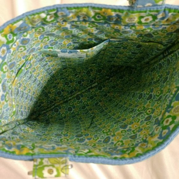 Vera Bradley green and blue tote bag - Picture 3 of 5